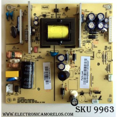 FUENTE DE PODER PARA TV RCA / NUMERO DE PARTE RE46HQ0831 / RS089S-3T01 / 3BS0005502GP / REV:2.0 / PANEL LK400D3HC84 / MODELO LED40C45RQ